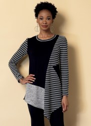 6377 BUTTERICK EASY STRETCH KNIT PULLOVER ASYMMETRICAL TUNIC TOPS PATTERN 14-22 OR 6-14 CHOICE UNCUT